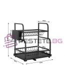 Сушилник за мивка две нива с тавичка улей